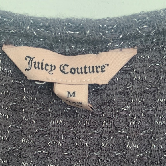Juicy Couture Black Tee with Glittering Silver Trim - Picture 2 of 3